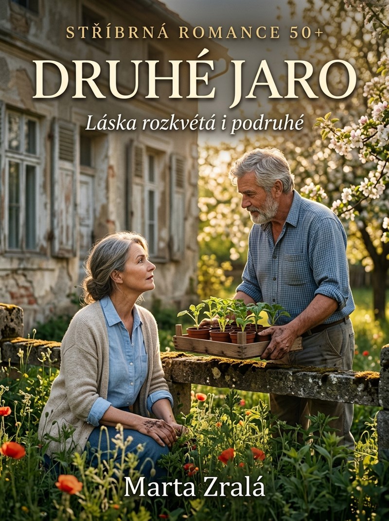 Obálka knihy Druhé jaro, stříbrná romance 50+ od Marty Zralé